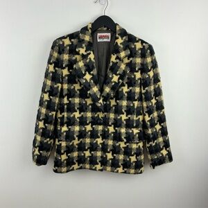 MISTER LEONARD Collection wool tweed Black and yellow Jacket Vintage